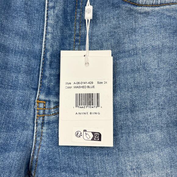 Anine Bing | NWT Beck High Rise Skinny Jeans Enamel Blue 24 - Picture 4 of 12